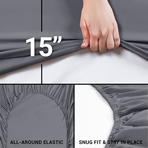 Utopia Bedding 1 Printed Comforter Set With 1 Fitted Sheet Deep Pocket (Cal King, Grey) #TOP4