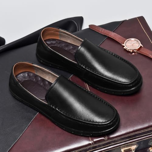 Men's Casual Genuine Leather Loafer Flats Slip On Soft Walking Driving Shoes3