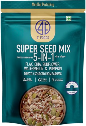 Image of 41 Foods Premium Seed Mix 5-in-1 | Flax, Chia, Pumpkin, Sunflower & Watermelon Seeds | 200g