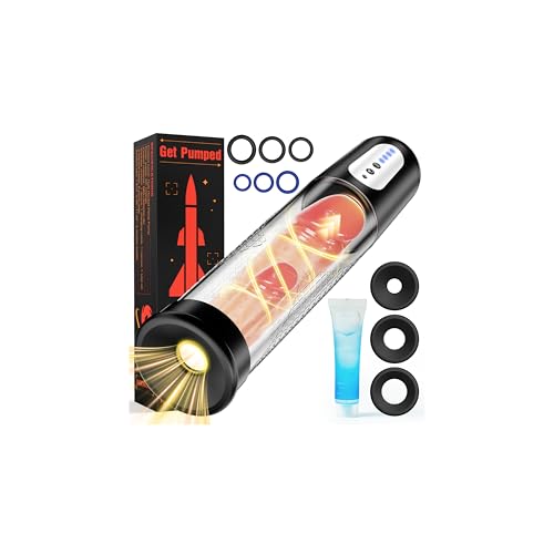 Electric Penis Pump Sex Toys - Automatic Penis Vacuum Enlargement Pump with 4 Suction Intensities, Digital Display & Powerful Suction, Rechargeable Adult Toys Training for Men Stronger Bigger Erection