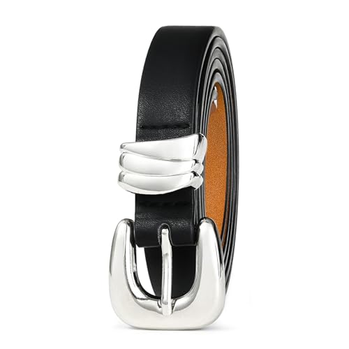 Black Belt for Women Sleek Silver Buckle Minimalist Strap for Trousers Classic Black Women’s Belt for Jeans2