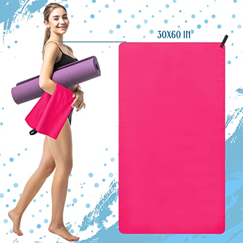 Mixweer 30 X 60 Inch Microfiber Beach Towel Bulk Oversized Travel Towel Microfiber Quick Dry Towel Absorbent Body Towel For Camping Backpacking Hiking Swimming(Bright Colors, 12 Pcs) #TOP2