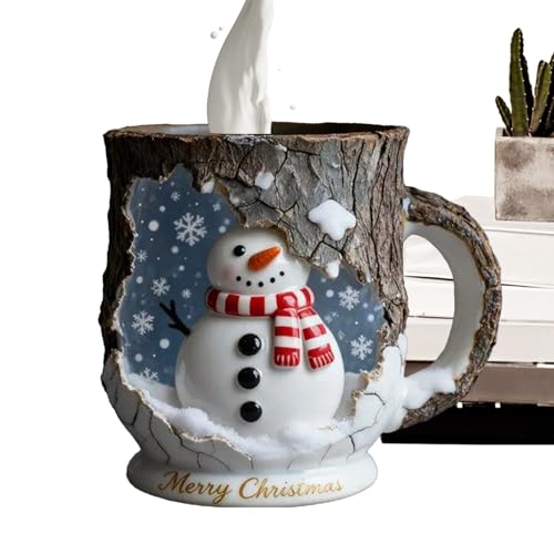 Tazas navideñas de café con textura de corteza agrietada para el hogar 7