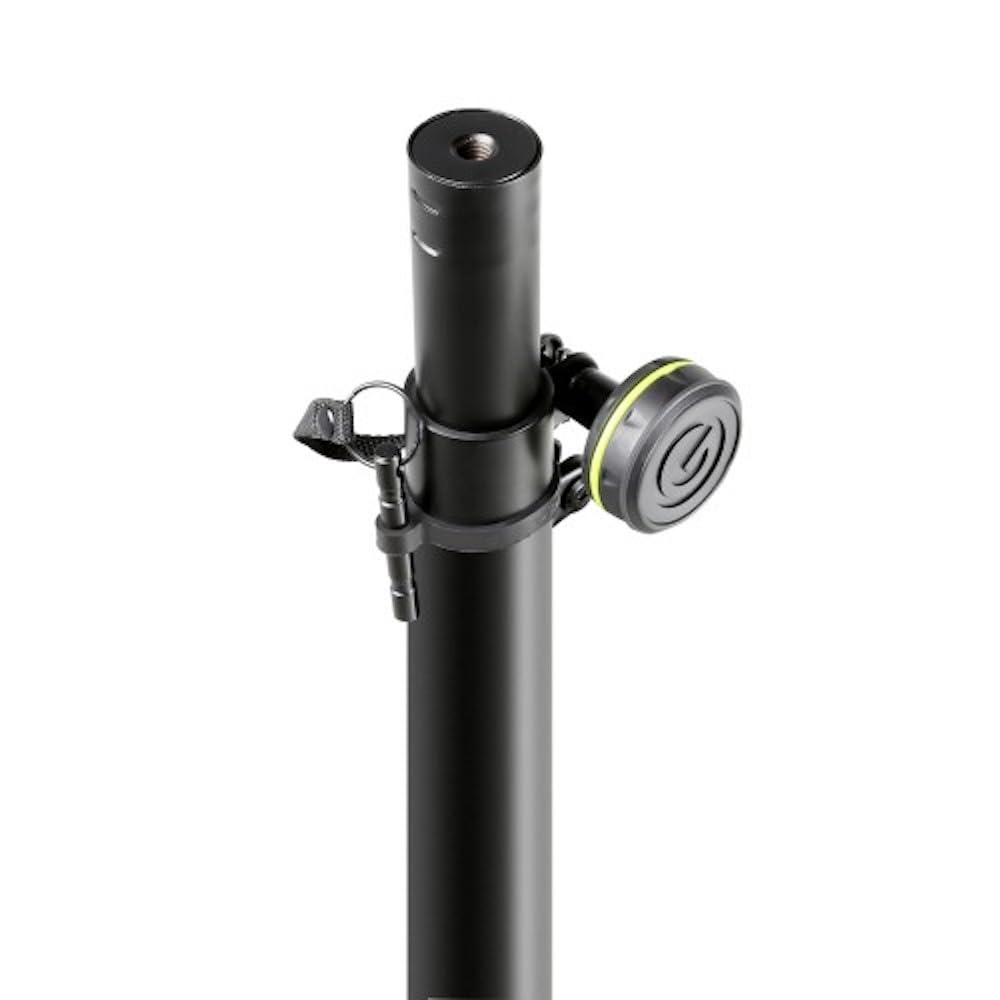 Gravity LS 431 C B - Lichtstativ und Lautsprecherstativ mit kompaktem, quadratischem Stahl-Standfuß und exzentrischer Montagefunktion, schwarz