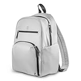 JuJuBe New Deluxe Diaper Bag Backpack with Portable Changing Pad, Stroller Straps, Large Travel Backpack for Boy or Girl, Carrying Baby Bottles, Diapers, Pacifiers, Grey
