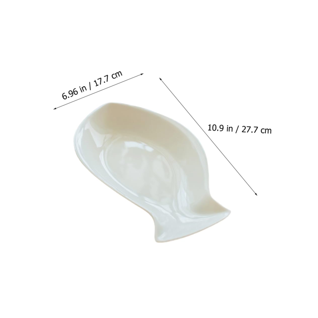 Lot de 2 Assiettes de Dîner en Céramique Blanche Forme Poisson, Facile à Nettoyer et Pratique Rangement, pour Hôtels et Familles