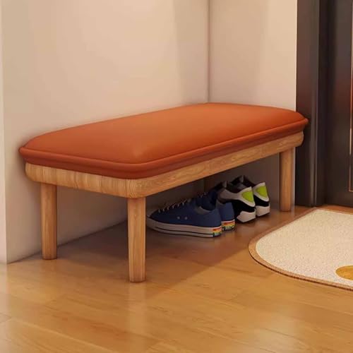 Banc à chaussures avec coussin et double étagère de rangement compacte - 7