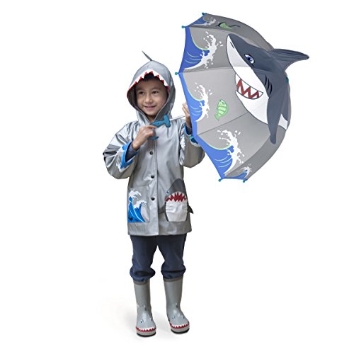 Kidorable Boys Shark Umbrella Rain Accessory, Gray, One Size Us #TOP2