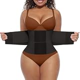 FeelinGirl Waist Cincher Tainer Workout Corset Shaper Tummy Slimmer Plus Size Belly Band for Women Black XL