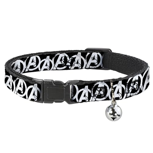 Collar de gato Avengers negro y blanco con diseño exclusivo de alta durabilidad 2