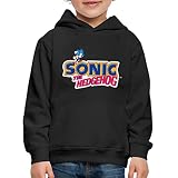 Spreadshirt® Sonic The Hedgehog Logo Jeu Vidéo Pull À Capuche Premium Enfant, 5-6 Ans, Noir