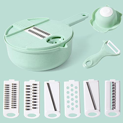 Fatiador Manual - Fatiador de Batata Manual com Recipiente | Cortador de legumes multifuncional 12 e