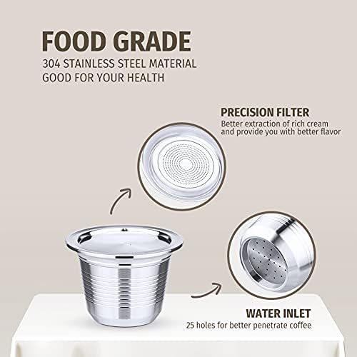 RECAFIMIL Reusable Capsules Refillable Coffee Pods Stainless Steel Compatible for NES-presso Machine