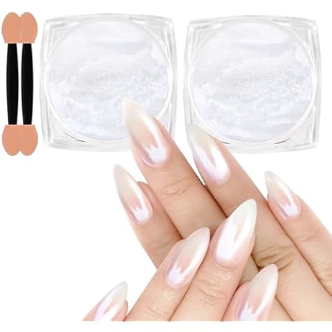 Allstarry White Pearl Chrome Nail Powder Cover