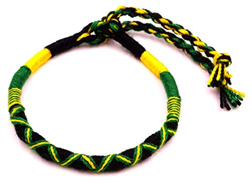 Bracelet Brésilien de l'Amitié Macramé Coton Friendship Porte Bonheur Homme Femme Garçon Fille Jaune Vert Noir Reggae Rasta