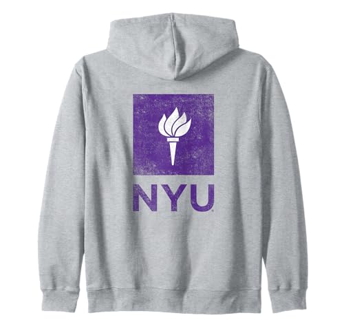 New York University NYU Violets Distressed Primary Zip Hoodie
