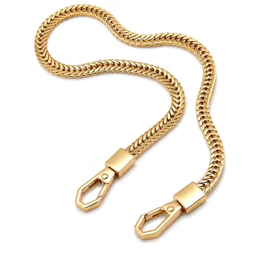 YOGAZEN Taschenkette Gold 100 cm Schultergurt, Schlangenkette Taschenkette, Metall Schulterriemen, Kette für Tasche für DIY, Taschen, Handtaschenketten, Umhängetasche Handtasche Ersatzkette (Gold)