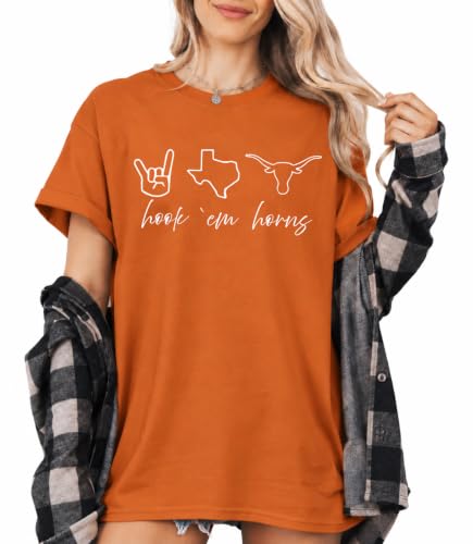 Hook em Horns Texas Shirt - Boho Cow T-Shirt - Unisex Texas Cowboys Shirt