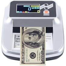 Money Counter Machine, Counterfeit Money Checker Bill Detector Machine 2 in 1 with 5 Full Detection and Long-Term Service with LED External Display Money Counter