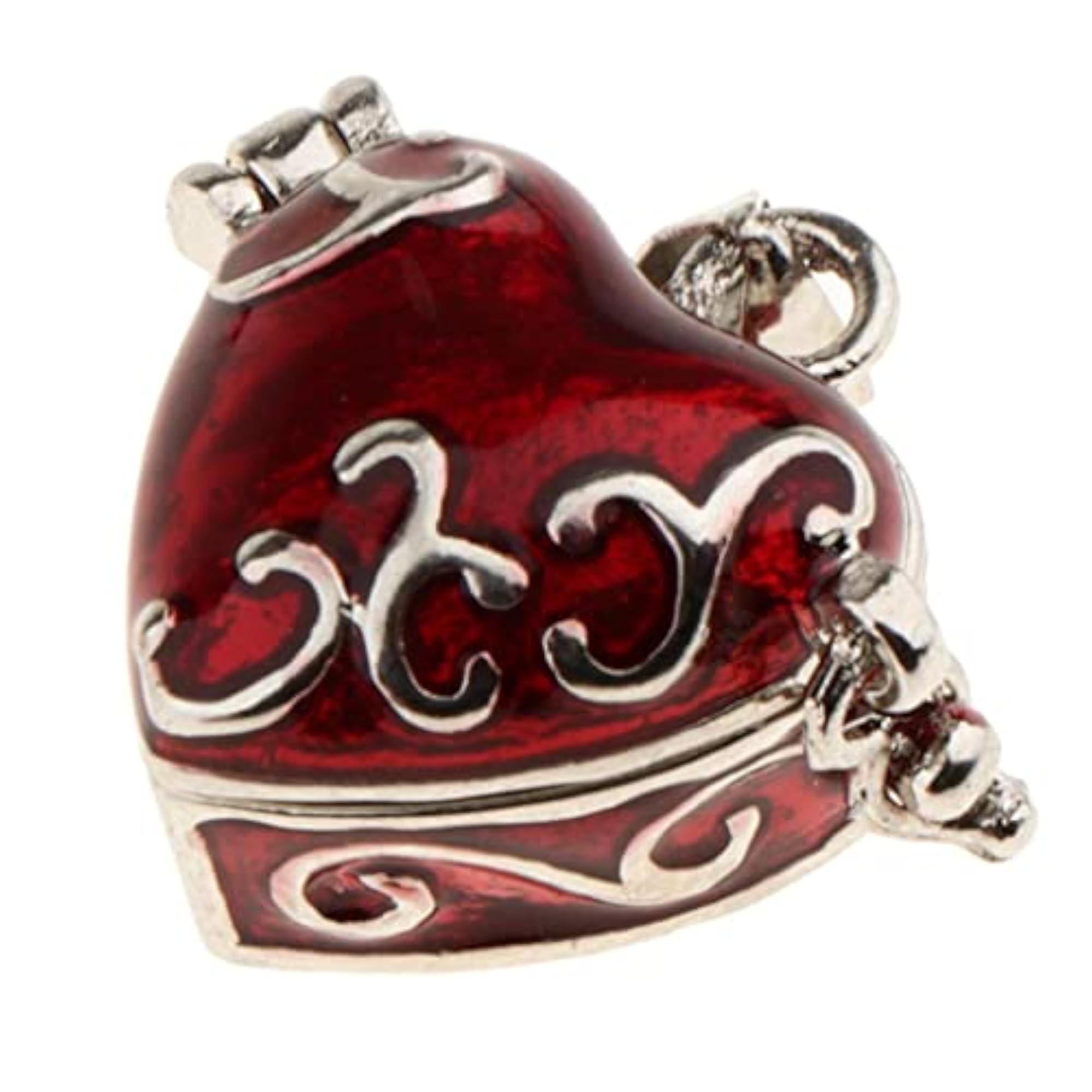 Heart Enamel Openable Cremation Keepsake Pendant, Red