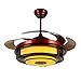 Wentylator sufitowy ze światłami Niewidzialny wentylator Lampa do salonu LED Nowa chińska restauracja dom sypialnia wentylator sufitowy oświetlenie hol wewnętrzny LED wentylator sufitowy (kolor: Żółty)