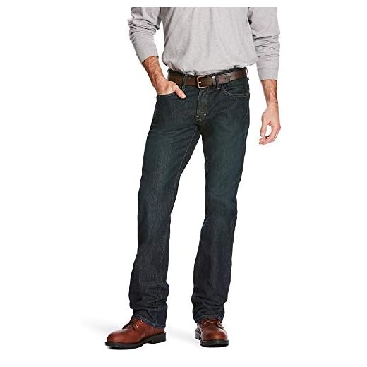 Ariat Calça jeans masculina Rebar M5 Straight DuraStretch básica empilhável perna reta, Pedra negra, 28W / 32L