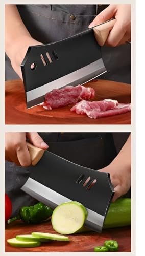Image of Professional Kitchen Knife Set, 3-Piece Black Chef Knives with Cover Ergonomic Handles Sharp Manual Sharpening for Home Kitchen & Restaurant (Black)