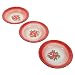 BESTonZON Platos de Alimentos de Esmalte Rojo Vintage: Placa de Esmalte Engrosada Cena de Ensalada de Ensalada Postre Placas de Sirviendo Placas Alimentos Servir Platos 22 Cm 3Pcs