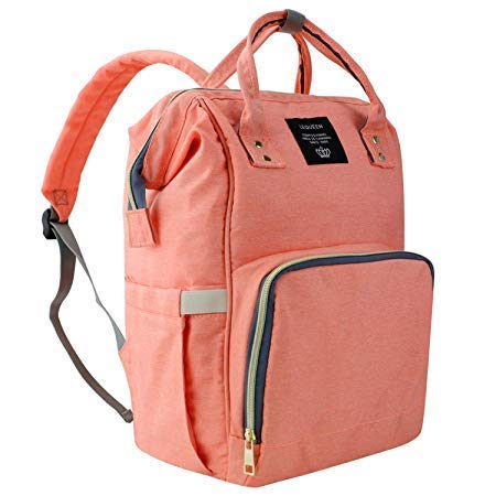 Diaper Bag Multi-Function Waterproof Travel Backpack Nappy Bags for Baby Care, Large Capacity, Stylish and Durable, Orange