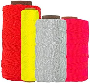 SGT KNOTS #18 Twisted Mason Nylon String Superior and Durable Twine for Masonry Jobs, DIY Projects, Crafting, Commercial, Workshop, Gardening, Trot Line (275ft, Fluorescent Pink)