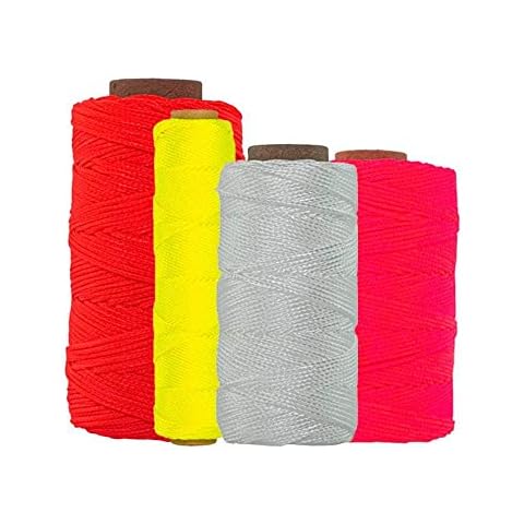 SGT KNOTS #18 Twisted Mason Nylon String Superior and Durable Twine for Masonry Jobs, DIY Projects, Crafting, Commercial, Workshop, Gardening, Trot Line (1100ft, Fluorescent Orange) Cover