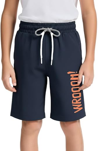 hotfits Boy's Cotton Knee Length Graphic Casual Lounge Shorts with Pocket