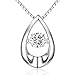 Teardrop Pendant Necklace,925 Sterling Silver Dancing Diamond Cubic Zirconia Teardrop Pendant,Charm Infinity Tear Drop Pendant,Fashion and Classic Sterling Silver Necklace for Women