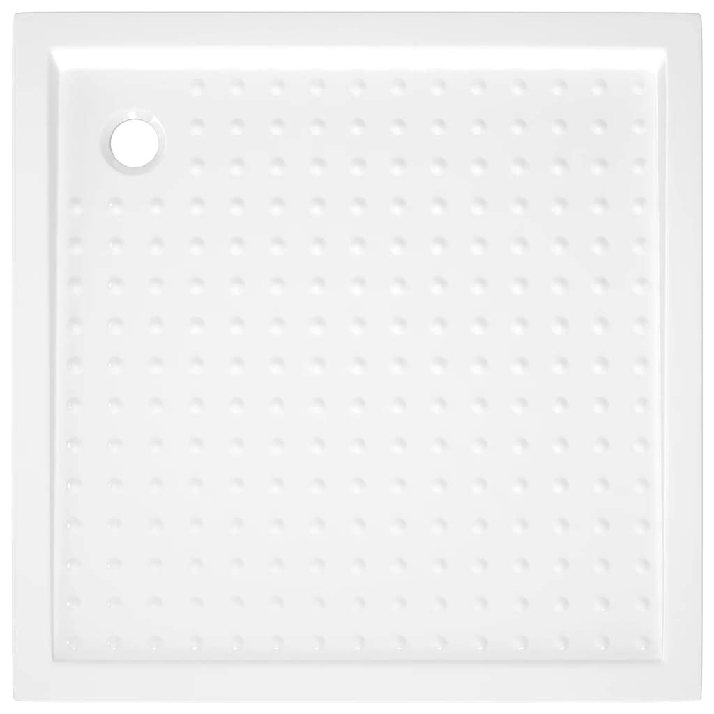 Plato de ducha 90 x 90 x 4 cm de ABS en blanco, plato de ducha antideslizante con umbral bajo, resistente y fácil de limpiar