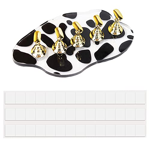 HOXILOB 1Set Acrylic Nail Stand with 42pcs Reusable Putty Unique Shape Press on Nail Kit Nail Holder for Painting Nail Display Practice Stand Nail Tip Stand Magnetic Nail Art Tools