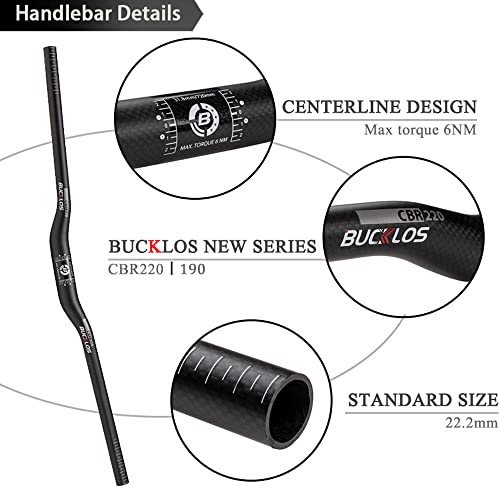 Bucklos Full Carbon Mountain Bike Handlebar 25.4/31.8Mm 660-760Mm Flat Bar Riser Bar Mtb Handlebar, Suitable For Cycling Racing Xc Dh Bicycle Handlebar #TOP1