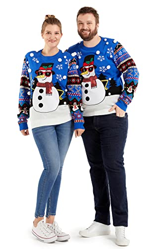 Mens Ugly Christmas Sweater, Women 3D Xmas Holiday Pullover Festive Party | Funny Novelty Knitwear, Adult Couples Family Outfit, Creative Design With Tinsel, Classic Pattern With Santa Elf Reindeer 4 Mens Ugly Christmas Sweater, Women 3D Xmas Holiday Pullover Festive Party