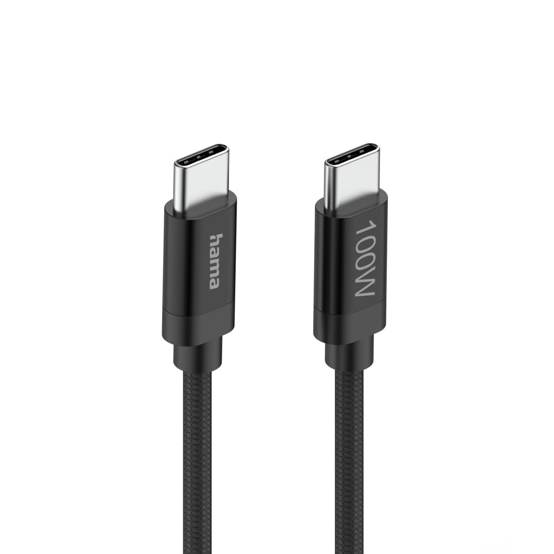 Hama USB C auf USB C Kabel, 100W, 1,5m (USB-C Kabel für extrem schnelles Laden, ideal als Schnellladekabel für Smartphone, Tablet, Laptop, High Speed Datenübertragung mit 480 Mbit/s, robust) schwarz