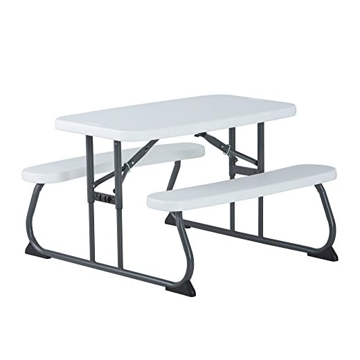 Lifetime Kid's Picnic Table, White and Black