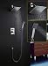 Bath Shower Faucet Set Complete Nickel Brushed Finish Wall Mount Rain Mixer Shower Combo with 8 Inch Shower Head and Shower Handle