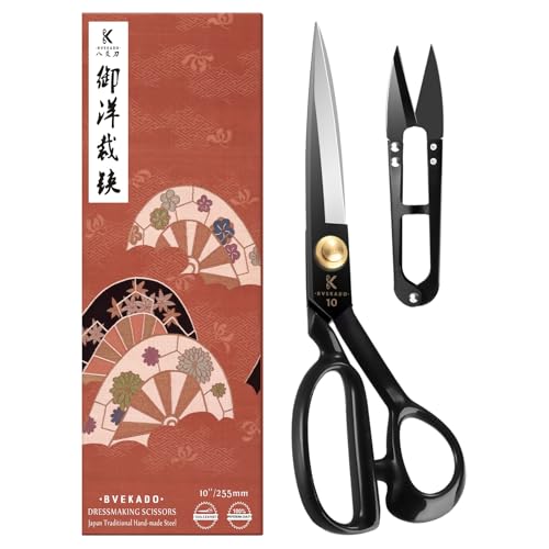 Heavy Duty Sewing Scissors for Dressmakers, Fabric Shears for Clothing and Upholstery, Craft Scissors (Black, 10 Inch) image 3