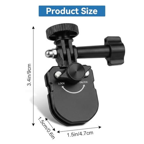 Image of ZORBES Motorcycle Windshield Clip Camera Mount, Aluminum Quick Release Motorbike Windscreen Clamp for DJI Osmo Action 6 /Osmo Nano /Osmo 360 /Action 5 4, Hero 13 12 11 10 9 8, for Insta360 X5 X4