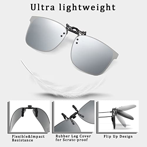 Polarized Clip on Sunglasses over Prescription Glasses Unisex UV400 Anti-glare Lenses4