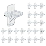 24 Pcs Shelf Holders Pegs, 1/4 Inch Clear Plastic Shelf Support Pegs for Kitchen Cabinets, Bookcases & Closet Shelves, No-Tool Installation