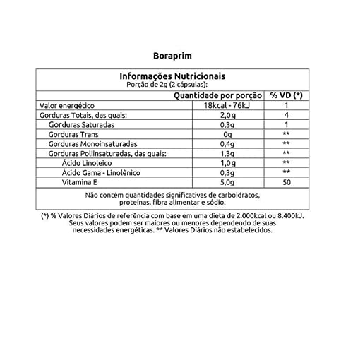 Kit 2 Boraprim - Óleo de Borragem e Prímula 60 cápsulas da Vitafor