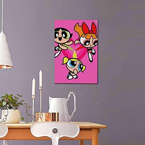 Amazon パワーパフガールズ The Powerpuff Girls モダンアート絵画 油絵 現代 インテリア キャンバス 壁掛け 40x60cm ウォールステッカー オンライン通販