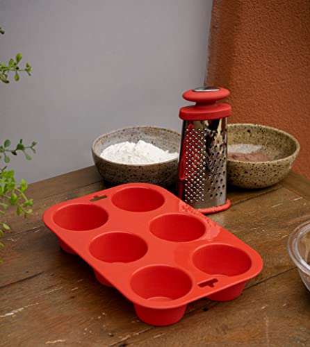 Forma para 6 Cupcakes de Silicone Vermelha - MOZCADA