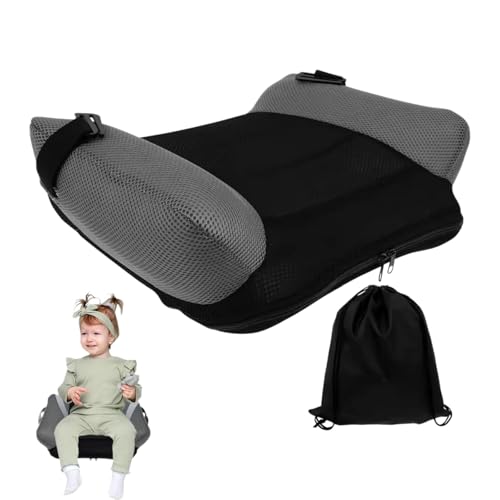 Rehausseur Voiture Enfant Gonflable Portable Sans Dossier avec Boucle de Sécurité et Sac Transport, Coussin Rehausseur Respirant pour Voyage Voiture Taxi Déplacements Plein Air