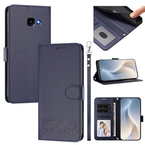 Jiajihua Cover Compatible with Samsung Galaxy A5 2017 A520 Phone Case【Card Cash Slot Wallet Design Flip Kickstand Drop Protection】 Blue