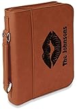 Personalized Lips n Hearts Leatherette Bible Cover with Handle & Zipper - Small - Single Sided